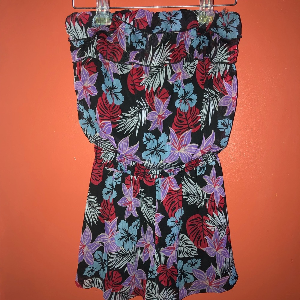 Floral Strapless Romper Size S